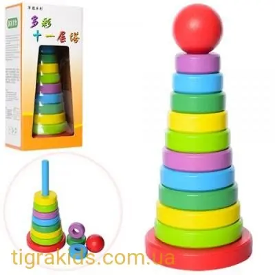 Деревянная игрушка Пирамидка 25см MD1021