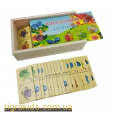 Деревянное Домино "Насекомые" MD 2482